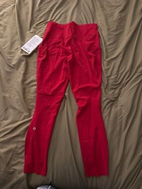 lululemon athletica Red Leggings with Side Pockets